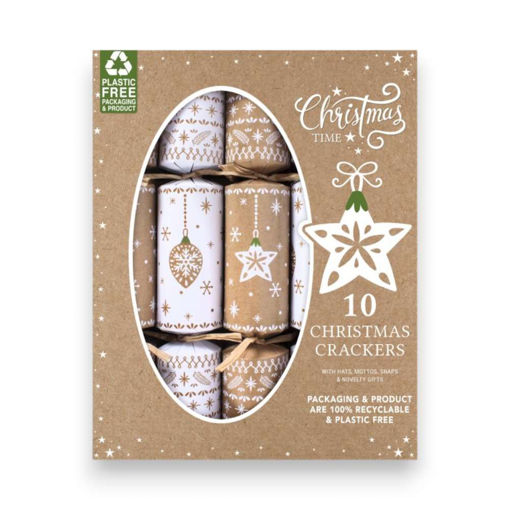 Picture of ECO STAR & BAUBLE CHRISTMAS CRACKERS 9 INCH - 6 PACK
